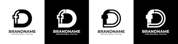 Monogramm-Logo mit den Buchstaben DF oder FD, geeignet für jedes Unternehmen mit den Initialen DF oder FD