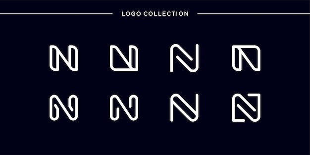 Monogramm-logo mit strichgrafik-buchstaben n, glatt, schönheit, initiale, monogramm-logo, strichgrafik-logo