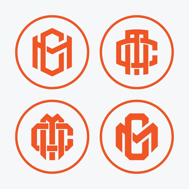 Monogramm-Sammelbrief CM oder MC mit Interlock-Stil für Bekleidungsmarke, Bekleidung, Streetwear