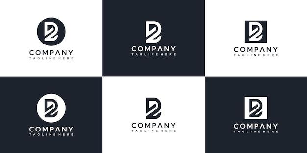 Monogramm-set logo-design-vektor