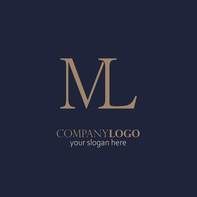 Monogrammbuchstabe ml elegantes logo