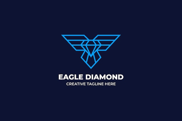 Vektor monoline-adler-diamant-logo-illustration