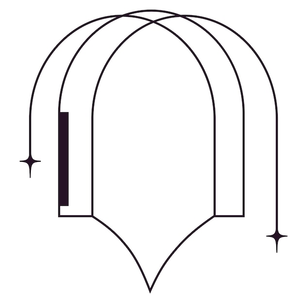 Vektor monoline-bogenrahmen ästhetische form