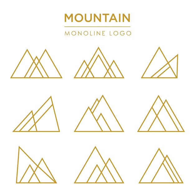 Monoline mountain logo kollektion