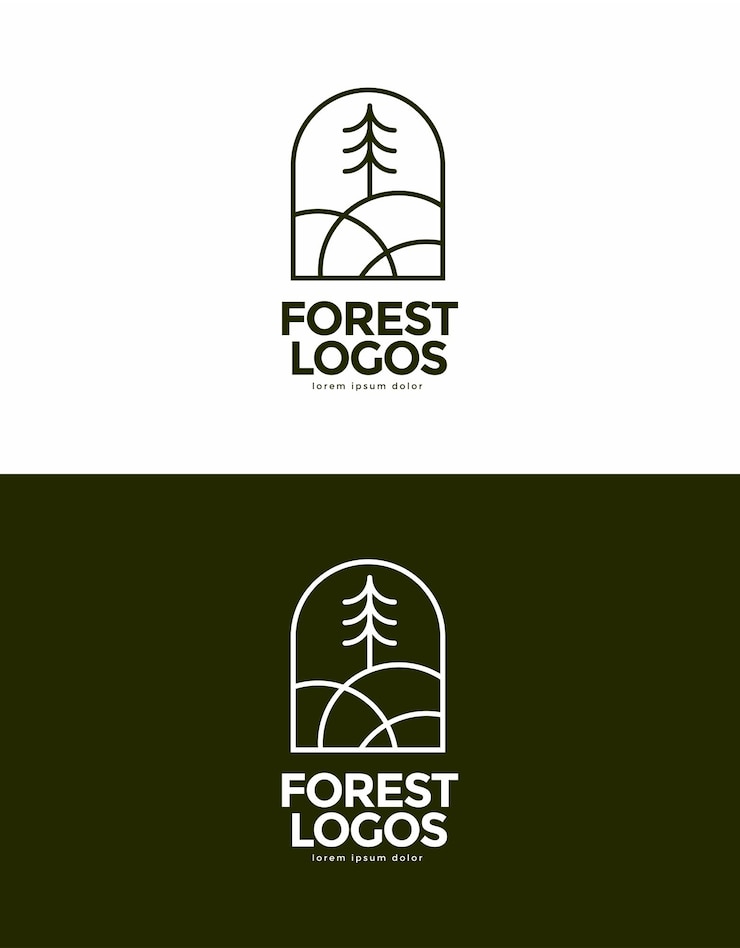 Vektor monoline-wald-logo-vektorvorlage
