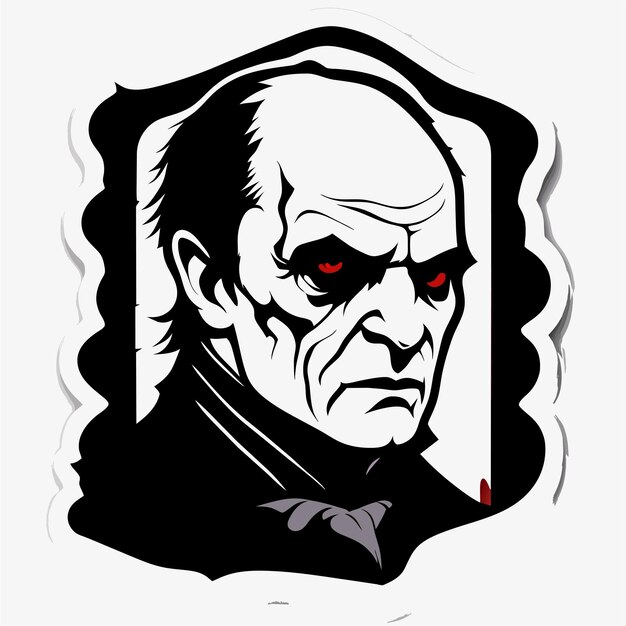 Monster dracula halloween handgezeichnetes flaches stilvolles cartoon-aufkleber-icon-konzept isolierte illustration