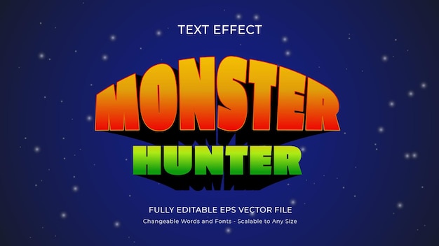 Vektor monster hunter texteffekt