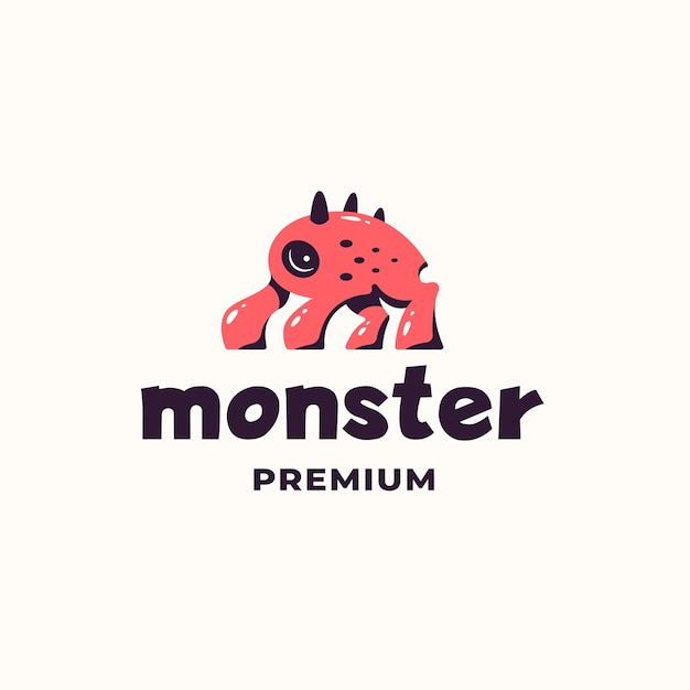 Vektor monster verspieltes einfaches logo