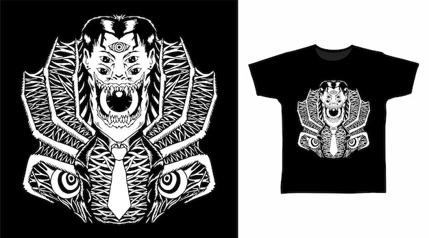 Monster-worker-t-shirt-design-konzept