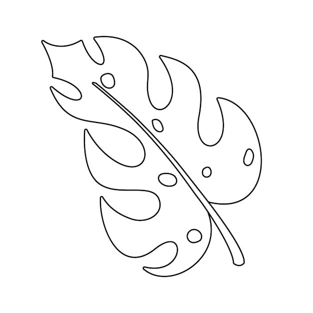 Monstera-Blatt-Symbol Handgezeichnete Monstera-Blatt-Vektorillustration