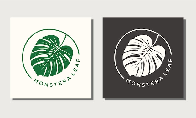 Monstera deliciosa deliciosa blatt minimalistische logo-design-inspiration