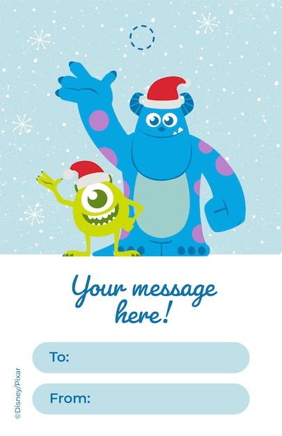 Monsters Christmas Gift Tag