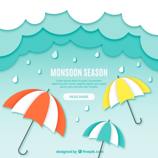 Monsun saison zusammensetzung origami-stil