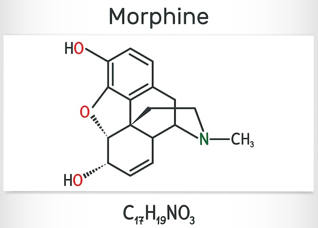 Morphin-Molekül Es ist ein Schmerzmittel des Opiats