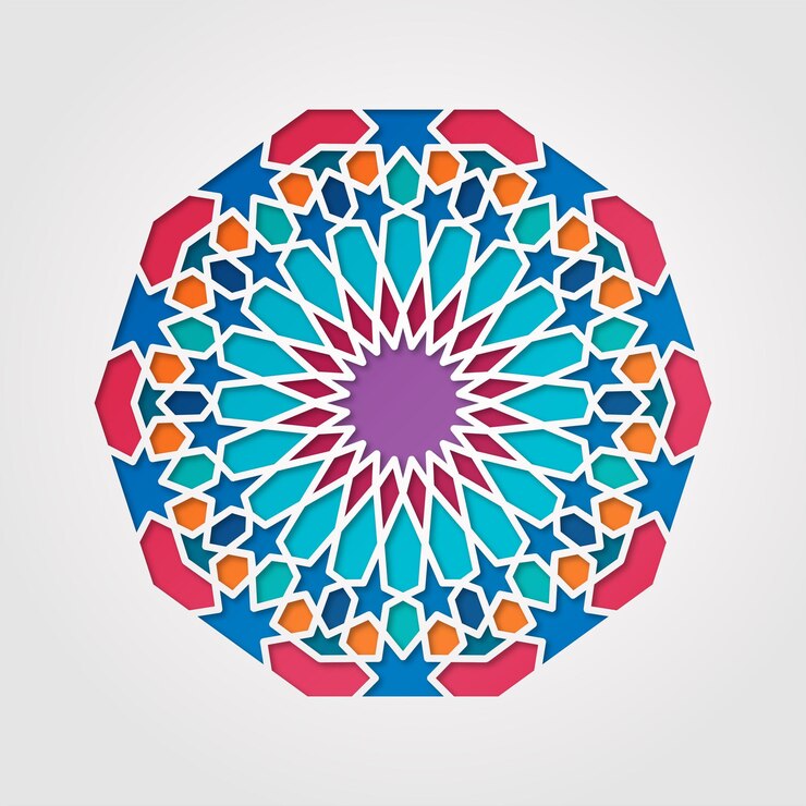 Mosaik islamische geometrische Mandala Ornament Free Vector