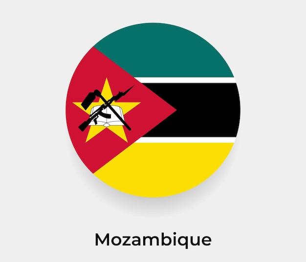 Mosambik Flagge Blase Kreis runde Form Symbol Vektor Illustration