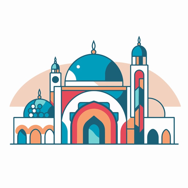 Moschee-Illustrationsdesign im Pop-Art-Stil