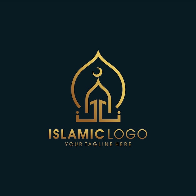 Moschee islamisches logo template design vektor emblem design konzept kreatives symbol symbol