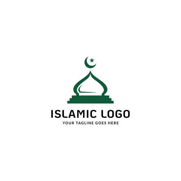 Vektor moschee logo template design vektor, emblem, designkonzept, kreatives symbol, symbol