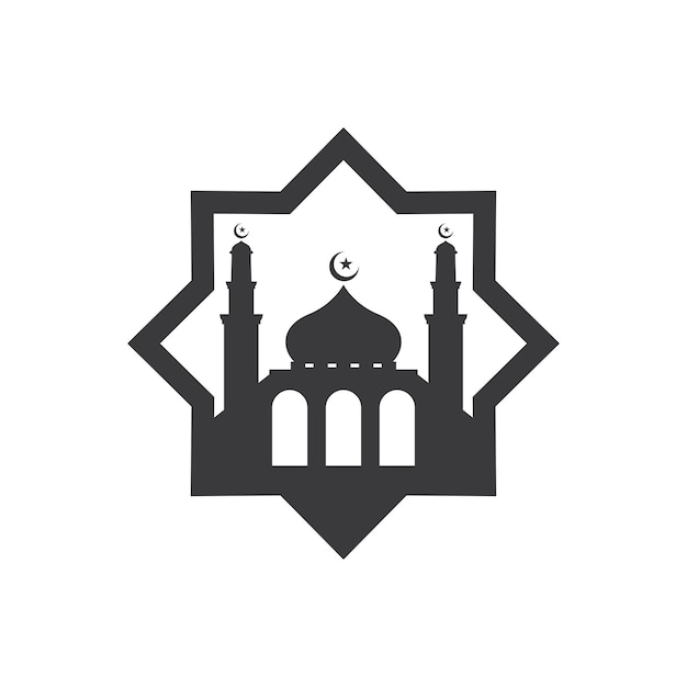 Vektor moschee moslem-icon-vektor illustrationsdesignvorlage