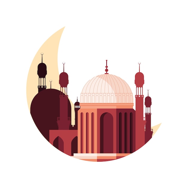 Moschee-Muslim mit Mond