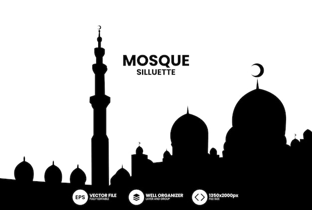 Vektor moschee silhouette