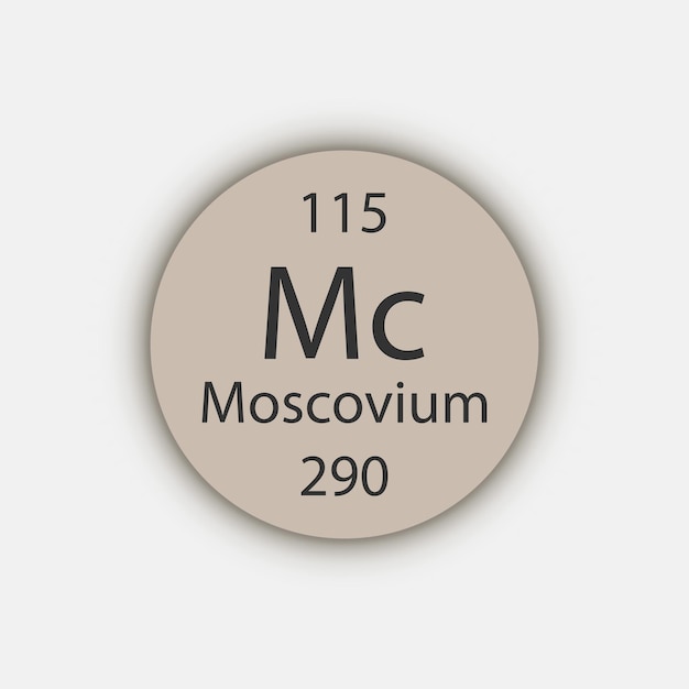 Vektor moscovium-symbol chemisches element des periodensystems vektorillustration