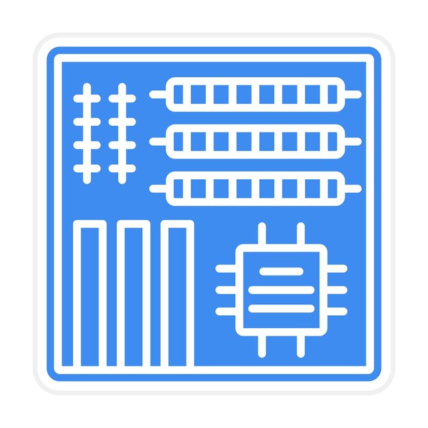 Vektor motherboard-icon-vektorbild kann für technologie verwendet werden