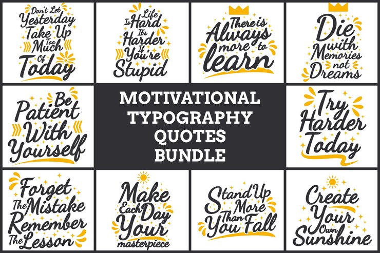 Vektor motivational typography quotes bundle volume 2 für tshirt oder poster