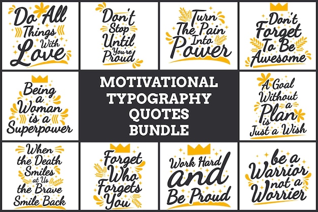 MOTIVATIONAL TYPOGRAPHY QUOTES BUNDLE VOLUME 3 FÜR TSHIRT ODER POSTER