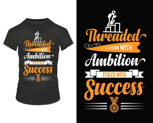 Motivations-T-Shirt-Design mit Vektor-Zitat-Schriftform