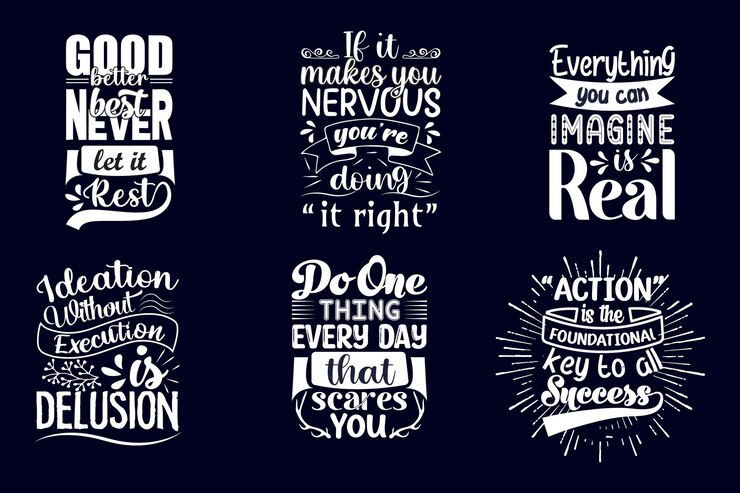 Motivierende Zitate Typografie T-Shirt Design