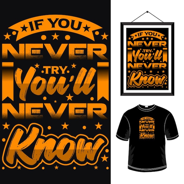 Motivierendes typografie-t-shirt-design mit positiven zitaten