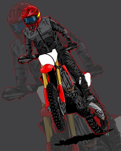 Vektor motocross-motorradzeichnungen vektorillustration