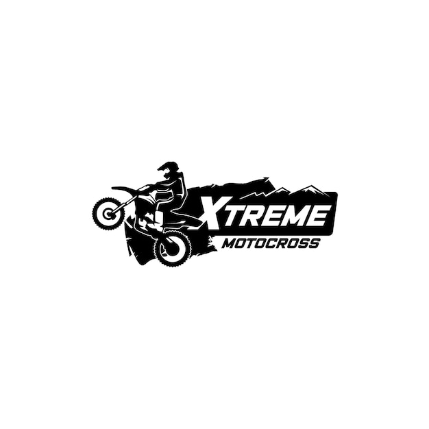 Motocross sport logo vorlage. sportabzeichen logo