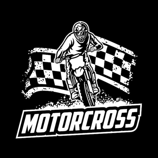 Vektor motocross-vektor-logo, motocross-freistil
