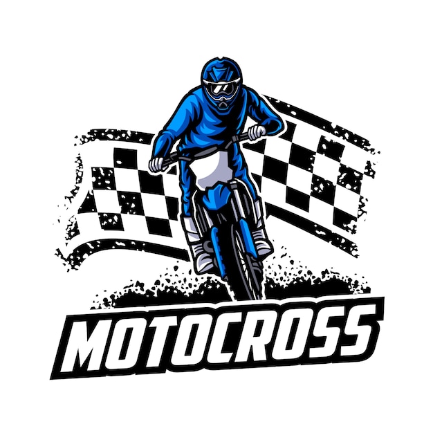 Vektor motocross-vektor-logo, motocross-freistil