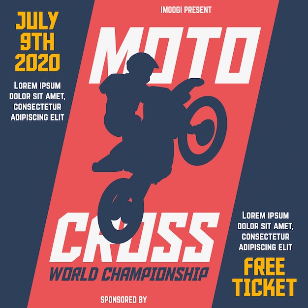 Motocross-weltmeisterschaft flyer vorlage