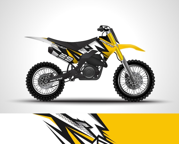 Vektor motocross wrap aufkleber und vinyl aufkleber illustration.