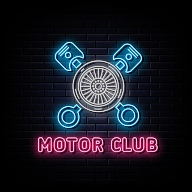 Motor club neon logo neonschild