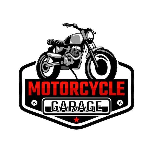 Vektor motorrad benutzerdefiniertes garagenlogo