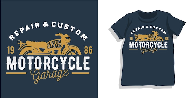 Motorrad garage t-shirt design