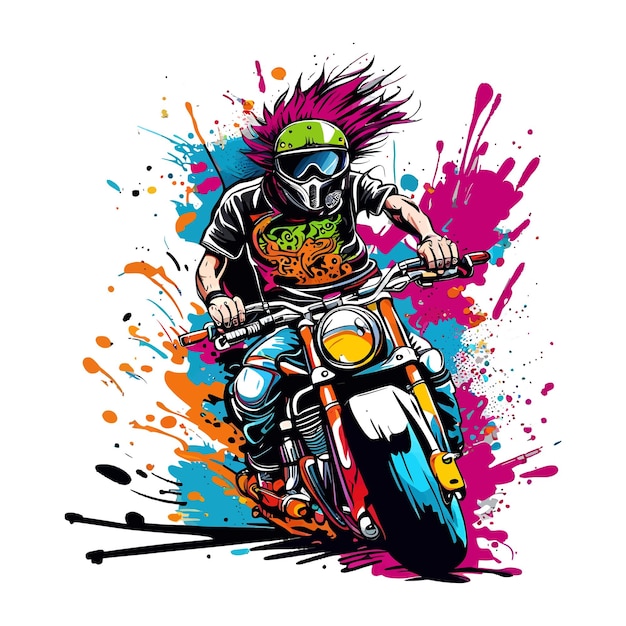 Vektor motorrad-graffiti-illustration