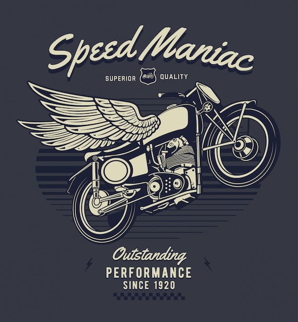 Motorrad mit Flügeln Illustration