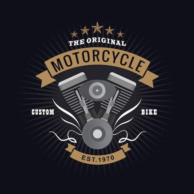 Motorrad motor logo typografie vintage