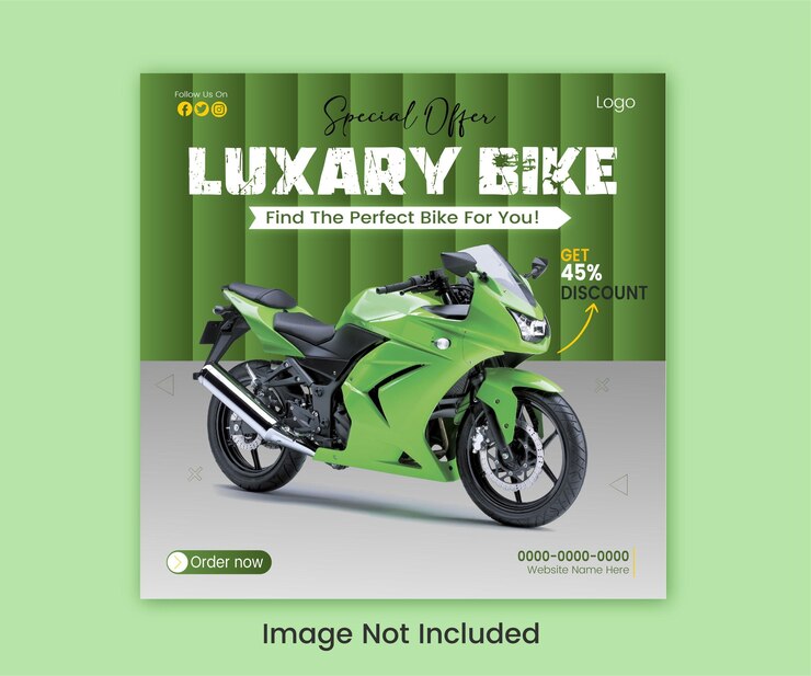 Motorrad-Poster-Design für soziale Medien