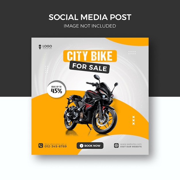 Motorrad Social Media Instagram Post Template Design Premium