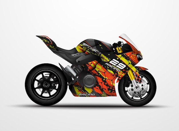 Motorrad sportbikes wrap decal und vinyl aufkleber design.