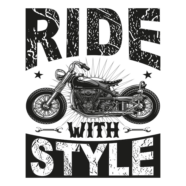 Vektor motorrad-t-shirt-design