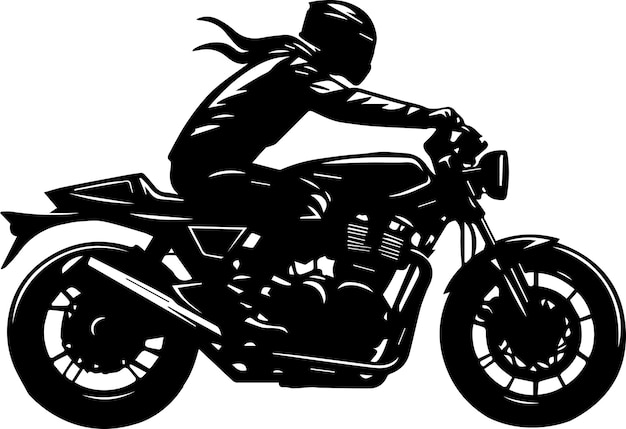 Vektor motorrad-vektor-silhouette-illustration in schwarzer farbe 3